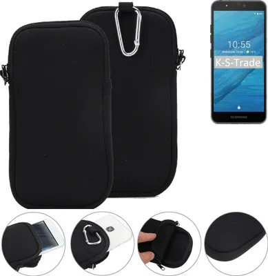 Produktbild von K-S-Trade Neopren-Hülle Handyhülle kompatibel mit Fairphone Fairphone 3 Schutzhülle Neoprenhülle Sleeve Schutz-Hülle Gürtel Tasche Case Holster