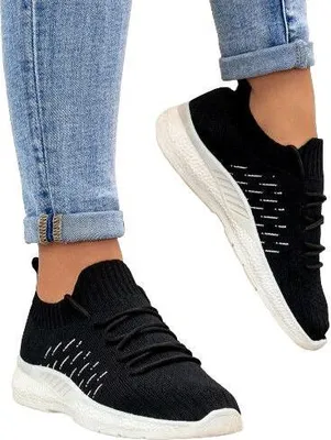 Produktbild von Damen Sportschuhe Turnschuhe Sneaker Freizeit Schuhe Katrin Schwarz Gr.36