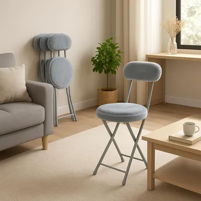 Productafbeelding van MEUBLE Cosy set van 4 inklapbare stoelen met rugleuning en voetsteun, gaststoelen, inklapbaar