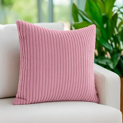 Produktbild von heimtexland ® Cord Dekokissen 45x45 Kissenhülle Bezug Sofakissen Super Soft Kissenbezug passend zu Kuscheldecke Typ767 Rosa