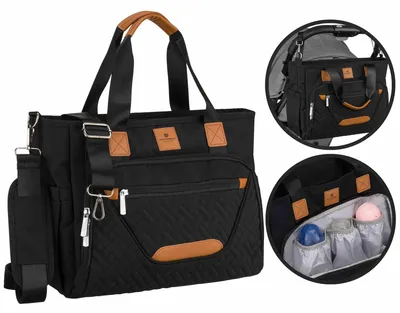 Produktbild von PTN MB4-2844 Schwarze Kinderwagentasche