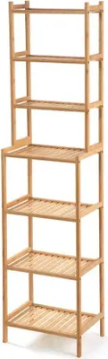 Obrázek produktu pro Bambusový regál 7 polic, přírodní, 157 x 40 x 28 cm