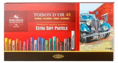 Image de Koh-i-noor craies (pastels) craies d'art poussiéreuses extra douces Toison D'or set de 48