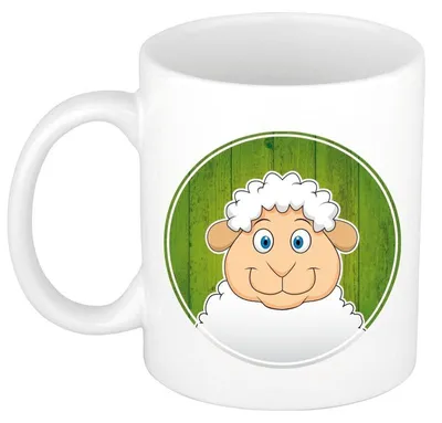 Produktbild von Schafsbecher - weis - Keramik - 300 ml - Kinderbecher Schaf