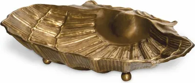 Produktbild von Casa Padrino Luxus Deko Schale in Muschelform Vintage Messing 52,5 cm - Deko Accessoires