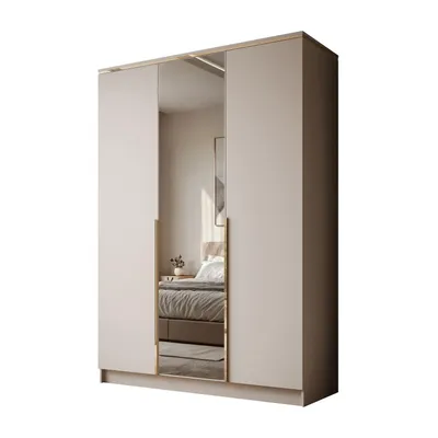 Produktbild von Kippschrank AURORA KASCHMIR 3D, Gold Chrom Griffe, Spiegel
