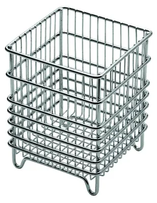 Besteckkorb Edelstahl silber 12x12x15 cm