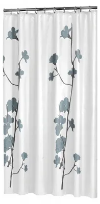 Image de Rideau de douche Sealskin, motif orchidée, couleur bleu, référence : 233031324