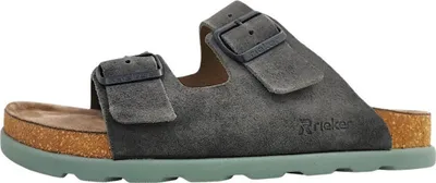 Produktbild von Rieker Herren Pantolette Leder Zweischnaller in Extraweite H 21190, Größe:41 EU, Farbe:Grau
