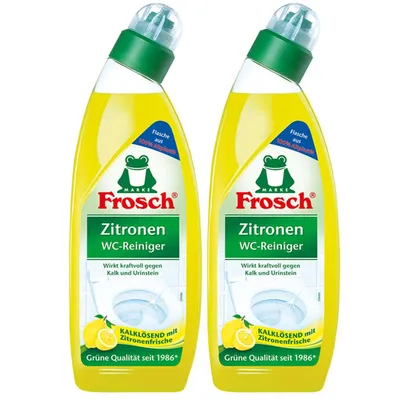 Produktbild von 2x Frosch Zitronen WC-Reiniger 750 ml - Kalklösend mit Zitrone