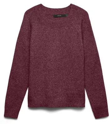 Produktbild von Vero Moda VMDOFFY LS O-NECK BLOUSE GA NOOS Windsor Wine/W. BLACK MELANGE S