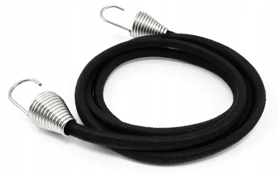 Obrázek produktu pro Elastická gumová lano s hákem 6mm 2m černá pro zavazadla