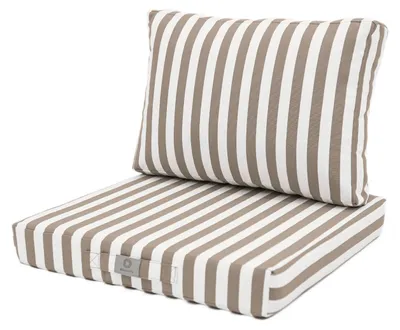 Image de Coussins pour salon de jardin déhoussable 60x60cm - Rayure Beige