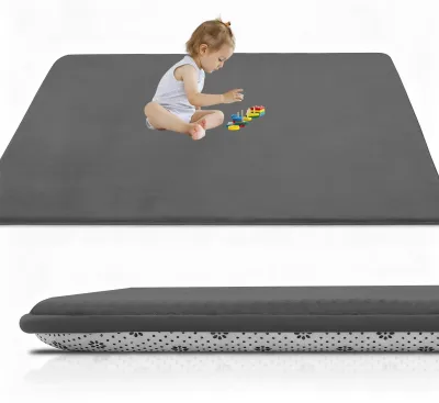 Imagen del producto de Alfombra de juego para bebés, de felpa suave, impermeable y antideslizante
