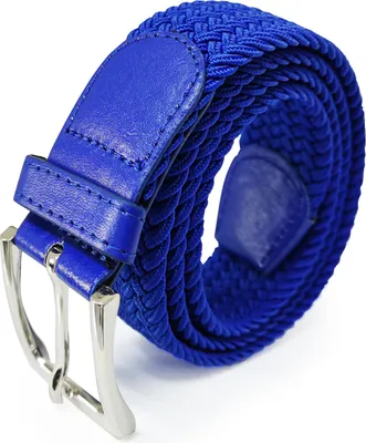 Produktbild von Glamexx24 Unisex Elastischer Stoffgürtel Geflochtener Stretchgürtel Dehnbarer Gürtel für Damen und Herren-Farbe: Blau -Größe: 110