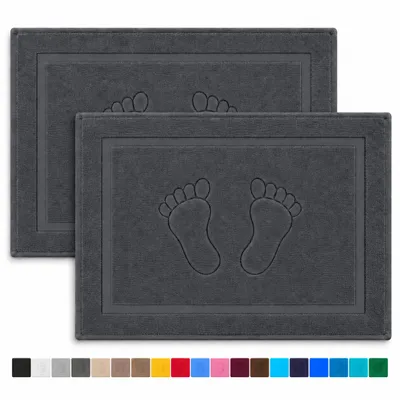 Produktbild von Komfortec Badvorleger 50x80 cm, 2er Set, 100% Baumwolle, 800 g/m², Anthrazit