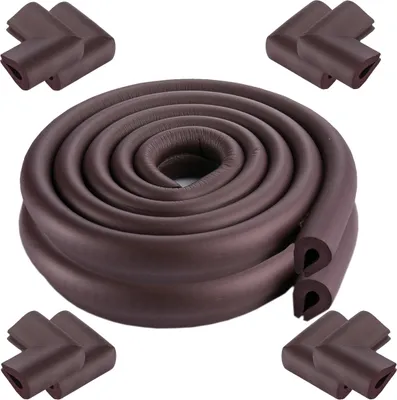 Obrázek produktu pro 2x 2M ochrana dětských hran ve tvaru U + 8 rohů, ochrana dětských hran z pěny, samolepicí, ochrana hran stolu, ochrana dětí, ochrana proti nárazu