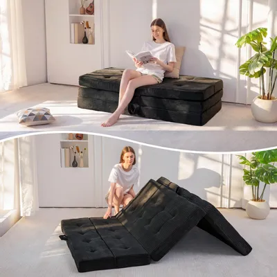 Faltmatratze 150x190 cm, 10 cm Memoryschaum, klappbar, schwarz