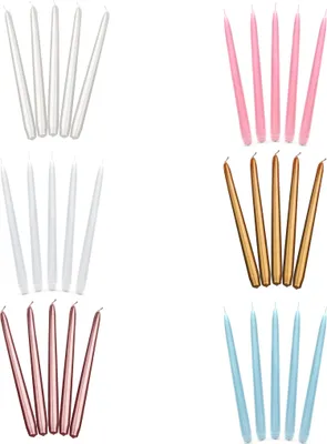 Obrázek produktu pro Kuželové svíčky, 24 cm, svatební, narozeninové, doba hoření 5 hodin, výběr barvy: růžová