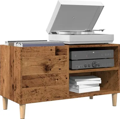 Produktbild von Design Plattenschrank Altholz-Optik 84,5x38x48 cm Holzwerkstoff, CD- & DVD-Regale 2024 Neu