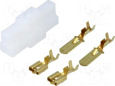 Immagine prodotto di 3 connettori a morsetto: connessione a molla piatta, isolata. Connettori isolati, tipo a molla/maschio, 1 pezzo