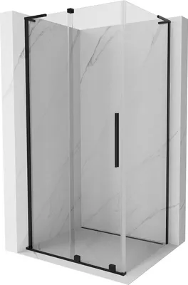 Image de Mexen Velar L Cabine de douche, porte coulissante 100 x 90 cm, transparente, noire - 871-100-090-03-70