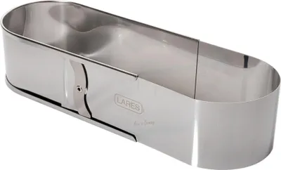 Produktbild von LARES verstellbarer ovaler Backrahmen - Klein mit Klemmung - aus Edelstahl - für kleine Kuchen, Brote, Stollen