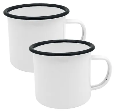 Produktbild von Plottermarie Sublimationsrohlinge Sublimations-Tassen für personalisierte Geschenkideen – Sublimationsrohlinge, Fotogeschenke, Personalisierung & DIY Keramiktasse Emaillestil Subli 2er Set