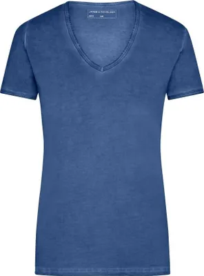 Produktbild von Trendiges T-Shirt mit V-Ausschnitt denim, Gr. L