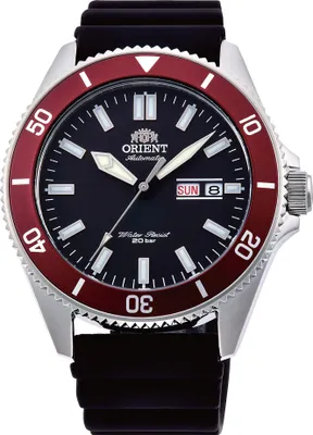 A close-up studio shot of an Orient Mako III automatic men's watch.