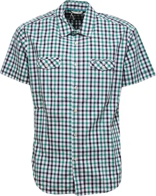 Zdjęcie produktu dla 3318Z camicia uomo GAS ESSENTIAL koszula gingham zielony/czarny krótki rękaw męska