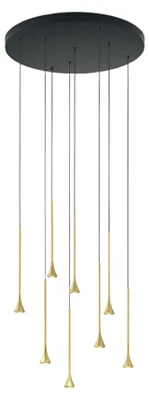 Produktbild von Susa Pendelleuchte Ø500mm LED 40W 3540lm 3000K Dimmbar in Schwarzmetall und Messing - Elegante Konstruktion IP20 Schutzklasse 1