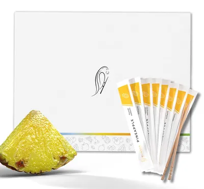 Produktbild von Wunder Zahnstocher mit Geschmack Ananas, 100 Stück einzeln verpackt, intensiver Geschmack, frischer Atem, zuckerfrei, Alternative zu Kaugummi