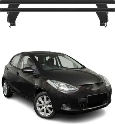 Image de Menabo Barres de toit Transversales pour Mazda 2 2007-2009 Alu Noir ABE 2x