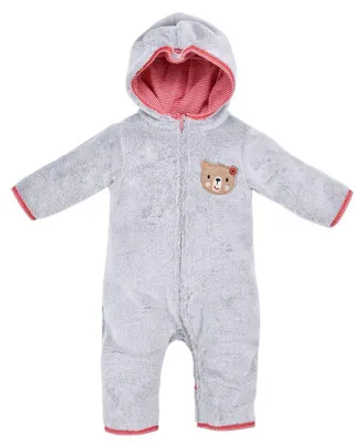 Produktbild von Bondi Baby Overall mit Kapuze aus kuschelweichem Teddyplüsch Fleeceoverall, Gr.