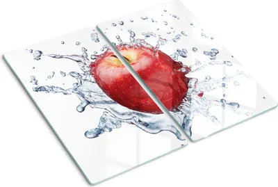 Obrázok produktu pre Sklenená ochranná doska – Kryt varnej dosky – Kryt na indukčnú dosku – 2x30x52 cm – Rýchle čistenie – Tvrdené sklo – Jablková voda