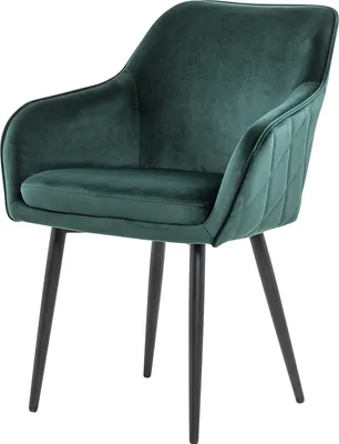 Produktbild von SalesFever Esszimmerstuhl | Stoffbezug in Samt-Optik | höhenverstellbares Metallgestell | Diamantsteppung | B 61 x T 60 x H 85 cm | tannengrün – schwarz