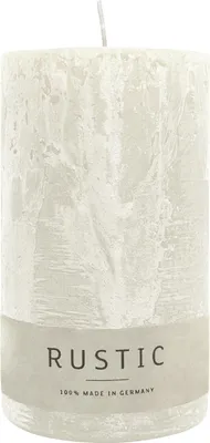 Produktbild von Stumpenkerze aus Paraffin, Wollweiß, Rustic, WENZEL, 140/80 mm, Brenndauer ca. 76h, selbstverlöschend