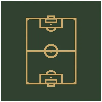 Produktbild von Wallario Memoboard Magnettafel aus Glas, Größe 50 x 50 cm, Motiv Fußball - Fußballfeld gezeichnet in grün und gelb