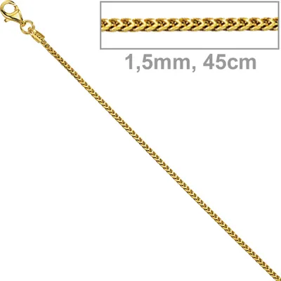 Produktbild von JOBO Bingokette 585 Gelbgold 1,5 mm 45 cm Gold Kette Halskette Karabiner