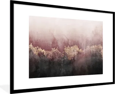 Produktbild von MuchoWow® Gerahmtes Poster Glitter - Gold - Abstrakt 90x60 cm - Poster mit Schwarzem Bilderrahmen Wandposter Rahmen Foto Bilder - Wanddekoration - Fotos