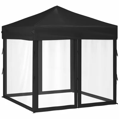 Obrázek produktu pro Skládací party stan s bočními stěnami černý 2 x 2 m