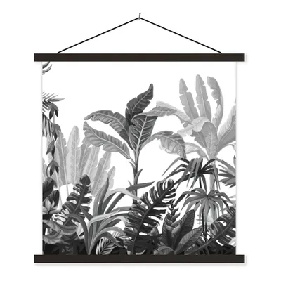 Produktbild von MuchoWow® Textilposter Dschungel - Blätter - Pflanzen 90x90 cm mit schwarzem Rahmen - Magnetisches