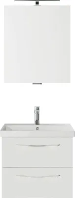 Produktbild von Pelipal Badmöbel-Set Serie 4035 BxHxT 60 x 200 x 45 cm Frontfarbe weiß mit Waschtisch Keramik weiß und Waschtischuntersc