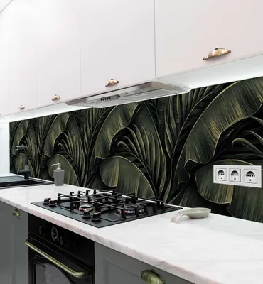 Produktbild von Küchenrückwand selbstklebend blühende Blätter Dschungel Spritzschutz 220 x 60cm