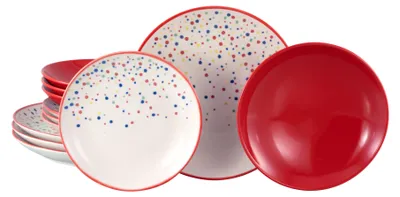 Obrázok produktu pre CreaTable, 24243, Joy červená-farebná, sada tanierov 12 ks, kamenina