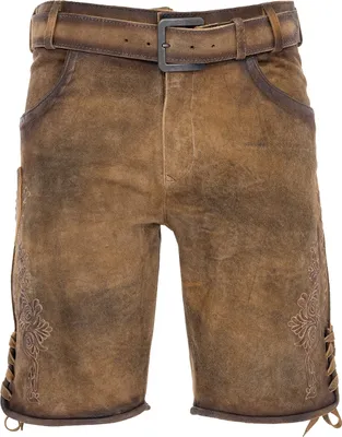 Produktbild von Kurze Lederhose ARBERSEE aus weichem Leder mit traditionellen Stickereien