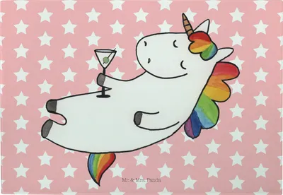 Produktbild von Mr. & Mrs. Panda Schneidebrett Einhorn Cocktail - Rot Pastell - Geschenk, Geburtstag, Caipirinha, Großes, Spruch, Einhörner, Glas Schneideplatte, vesperbrett, Freundin
