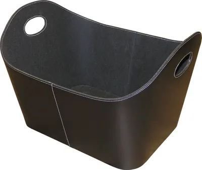 Produktbild von Kunstlederkorb schwarz mit Vlies, HxBxT: 40x55x35 cm