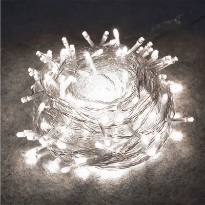 Obrázek produktu pro 10M 100LEDs, 8 světelných režimů, IP44 vodotěsné LED vánoční pohádkové osvětlení, zahradní světelný pásek, vnitřní dekorační světlo, párty osvětlení, bílá barva